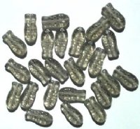 25 15mm Transparent Black Diamond Fish Beads